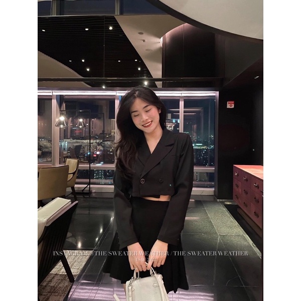 Blazer / Vest lửng dáng croptop sang xịn , đem vai cá tính 4 màu (Ảnh thật/Video)