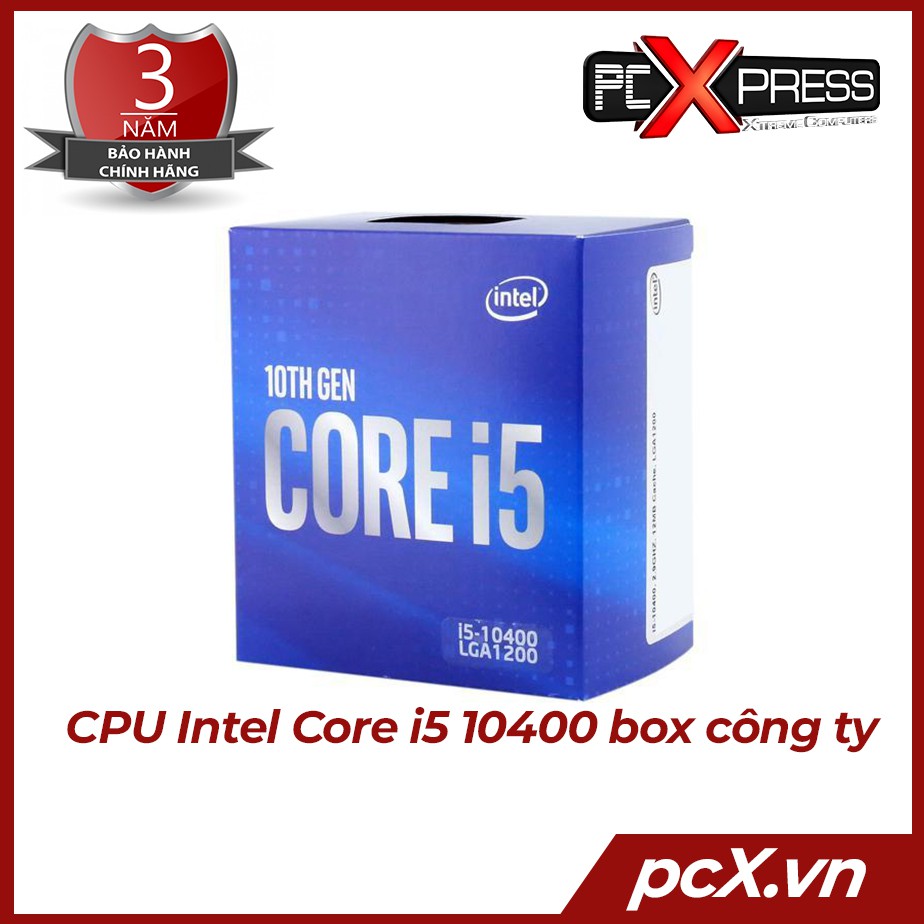 CPU Intel Core i5 10400 (2.9 GHz turbo up to 4.3 GHz, 6 core 12 Threads , 12MB Cache, 65W) - Full box nhập khẩu