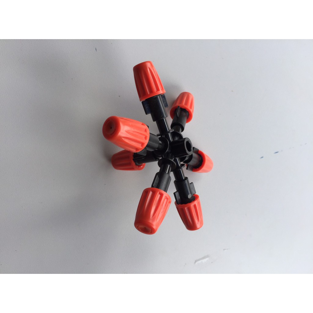 béc phun sương tưới cây chia 7 béc cam (chỉ có đầu béc và chia 7)