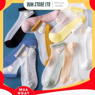 Combo 10 đôi tất nữ vớ ren nữ cổ ngắn hoa cúc dễ thương - vớ hoa cúc ren