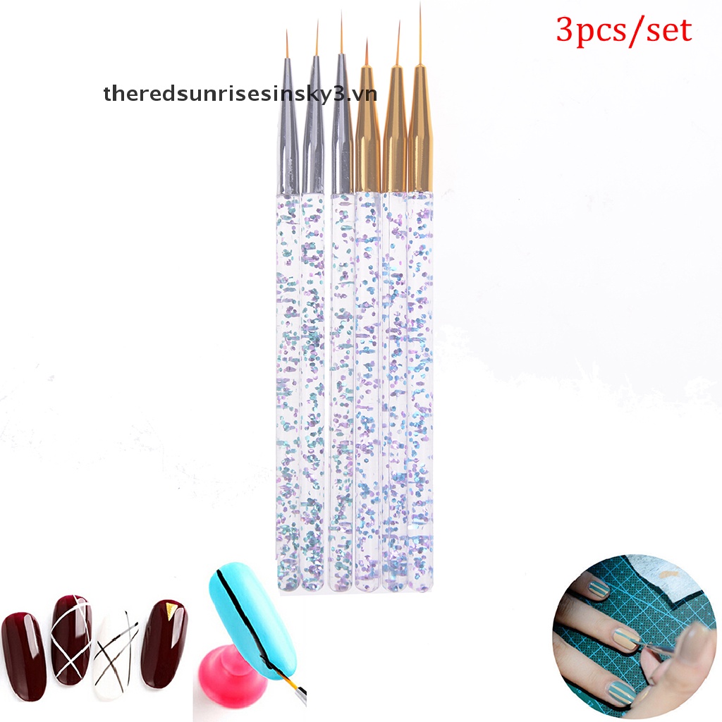 Set 3 Cọ Vẽ Trang Trí Móng Tay Nghệ Thuật