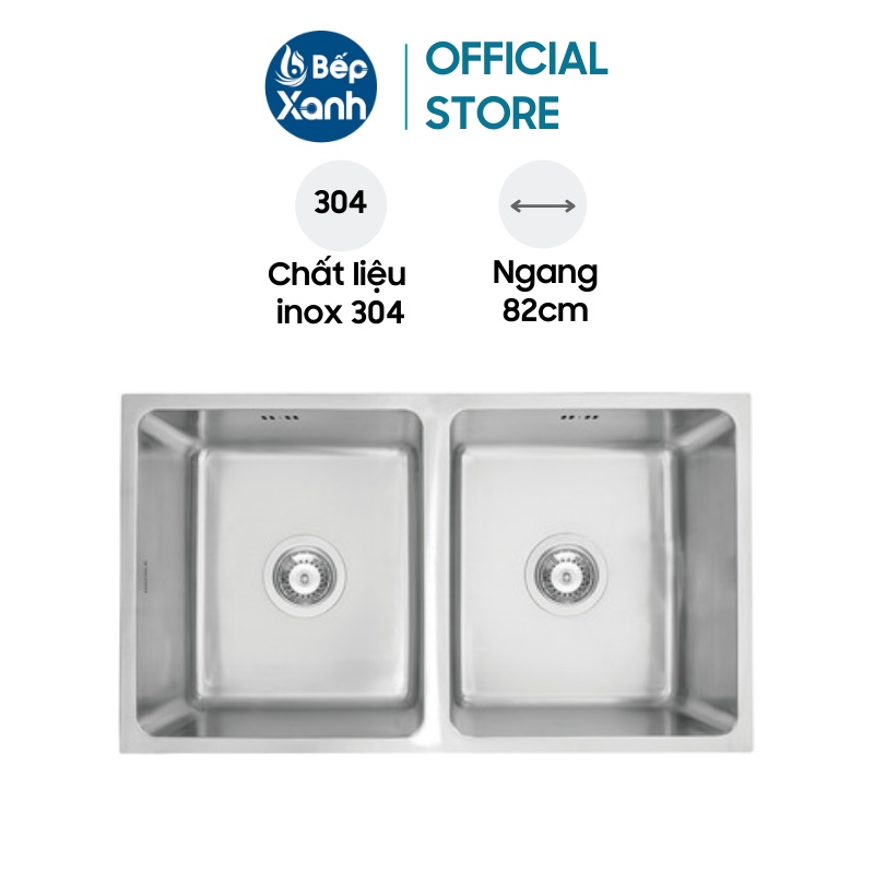 Chậu Rửa Chén Hafele HS19-SSN2S90S 567.23.020 - Inox 304 - Ngang 77 cm