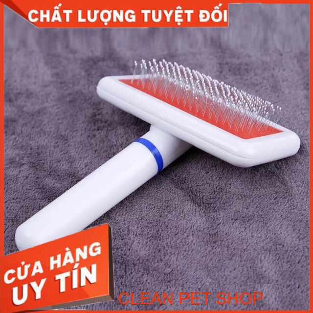 Phụ kiện chó mèo_lược chải lông (màu trắng - không hộp) - Clean Pet