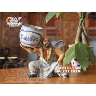 Chậu cây gốm Lỗ Trí Thâm Tài Lộc, cao 22cm