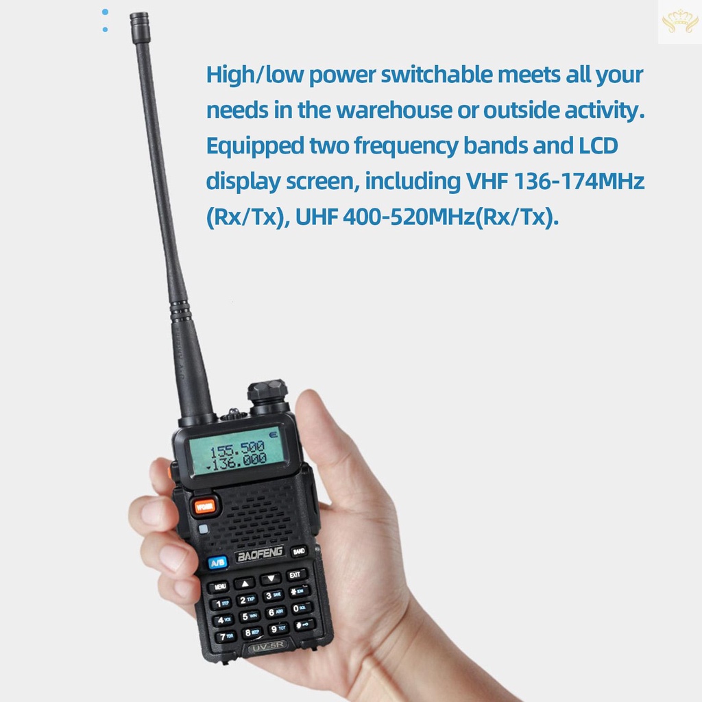 Bộ đàm BAOFENG UV-5R tích hợp radio hai chiều VHF 136-174 UHF 400-520mHZ 5W kèm tai nghe