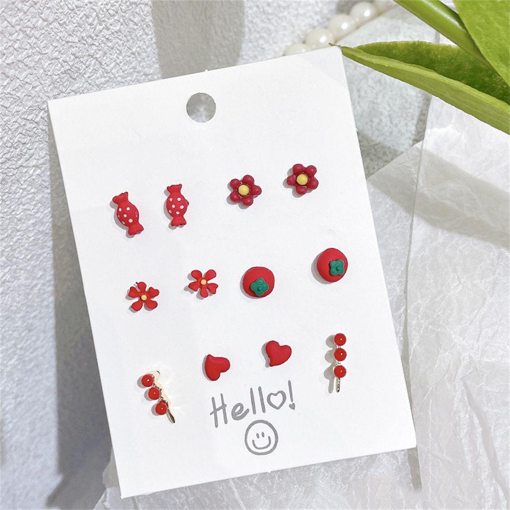 Set 1 Đôi Khuyên Tai Hình Học Nhỏ Dễ Thương Đơn Giản Thời Trang Hàn Quốc Dành Cho Bạn Nữ 6 Đôi