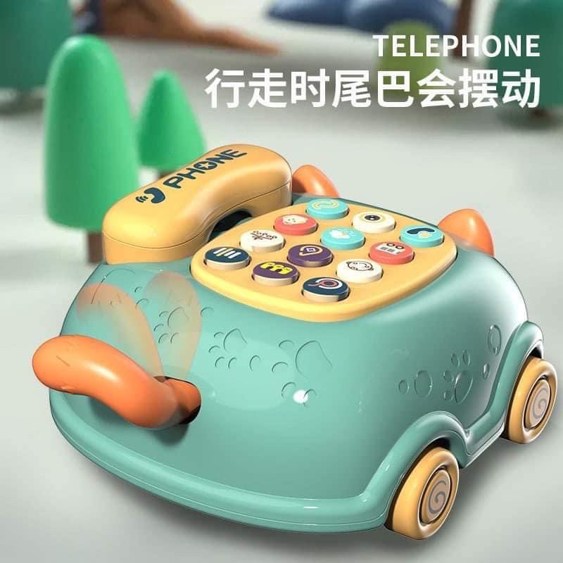 Điện thoại ô tô cho bé với 15 chức năng lớn, tích hợp 64 bài hát, âm thanh của các chủ đề - chạy bằng pin