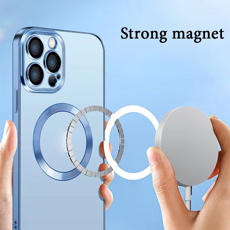 Ốp Điện Thoại Mềm Trong Suốt Mạ Viền Bảo Vệ Lens Cho iPhone X XS 11 12 13 Pro Max