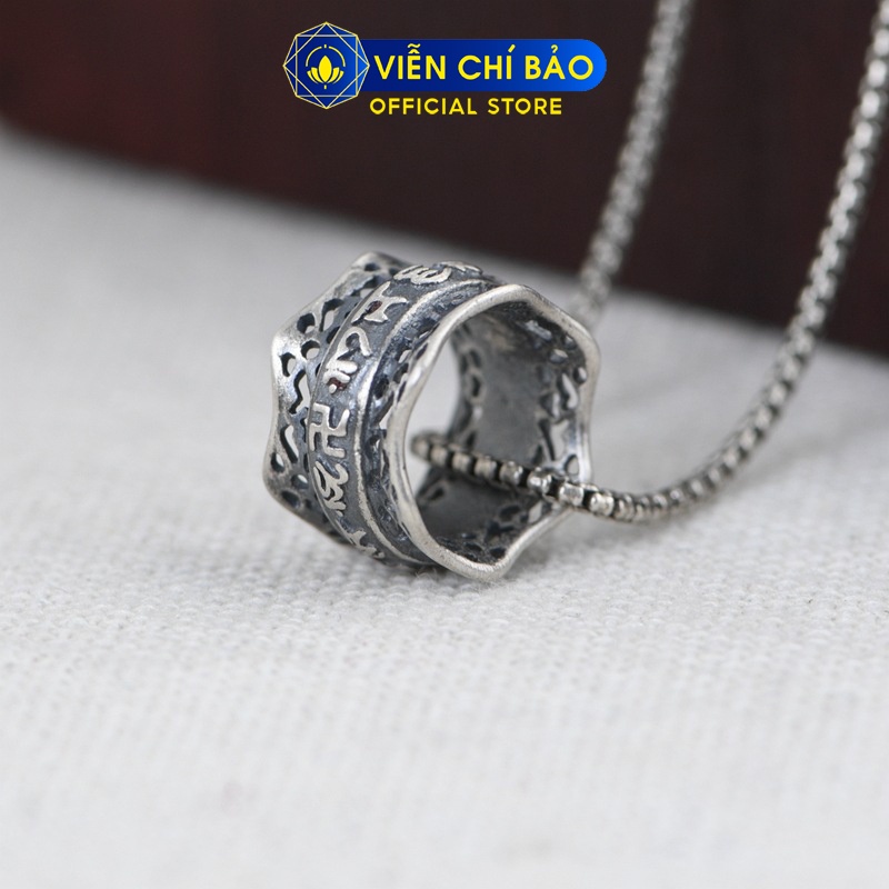 Mặt dây chuyền bạc nữ hình Lục Tự Chân Ngôn bạc liệu bạc Thái 925 thời trang phụ kiện trang sức nữ Viễn Chí Bảo M000226