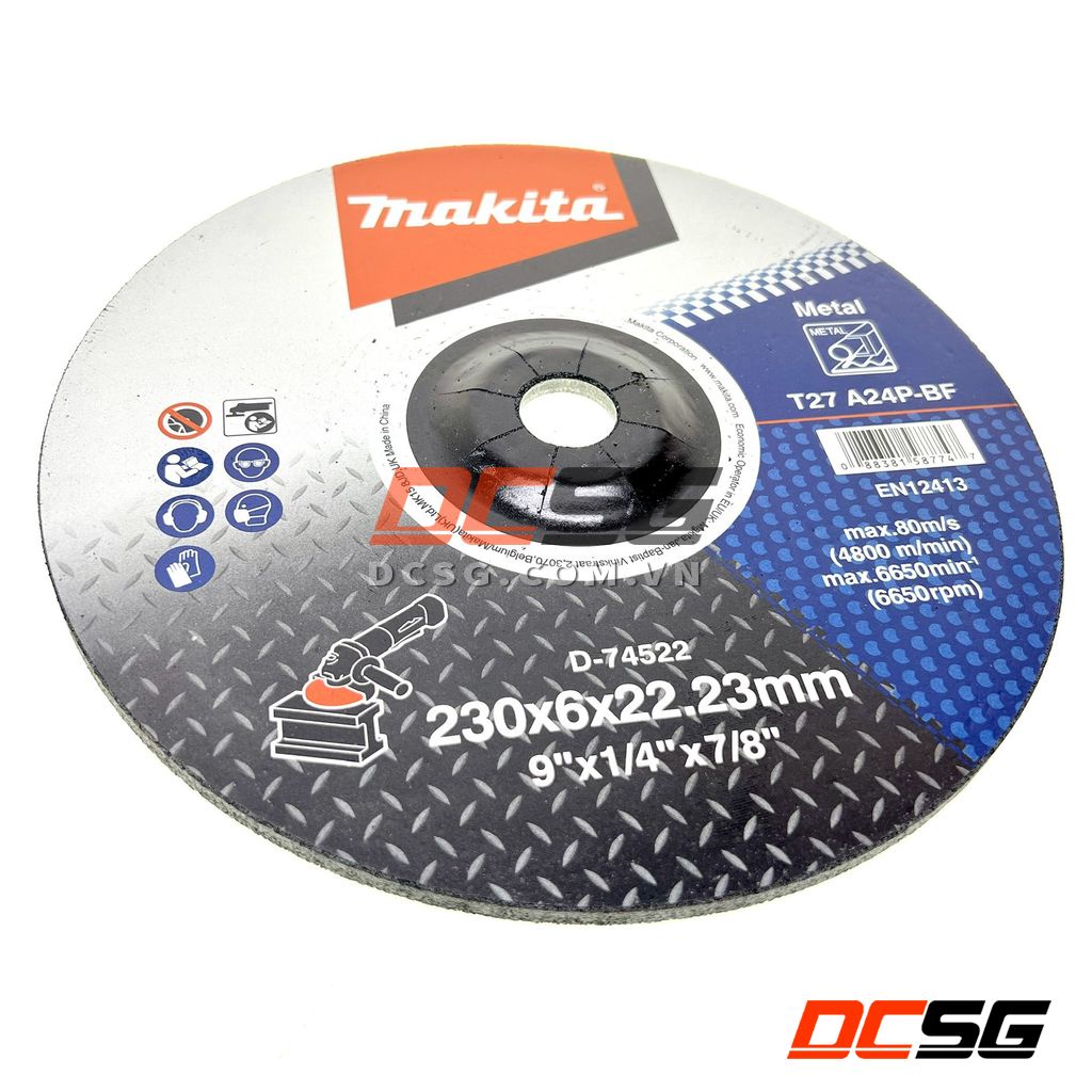 Đá mài kim loại 230x6.0x22.23mm T27 A24P-BF Makita D-74522| DCSG