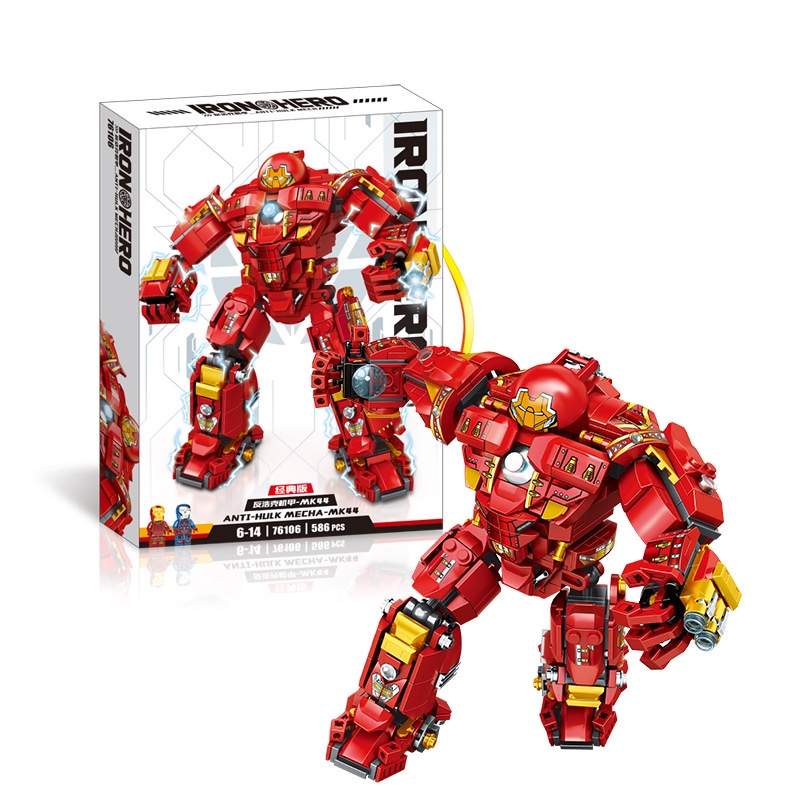 BỘ ĐỒ CHƠI XẾP HÌNH Mô Hình Người Sắt, Lắp Ráp Mô Hình Iron man, ROBOT Hulkbuster
