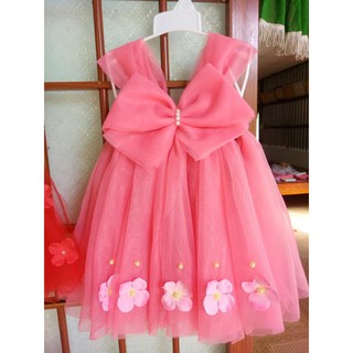 váy công chúa nơ hồng baby