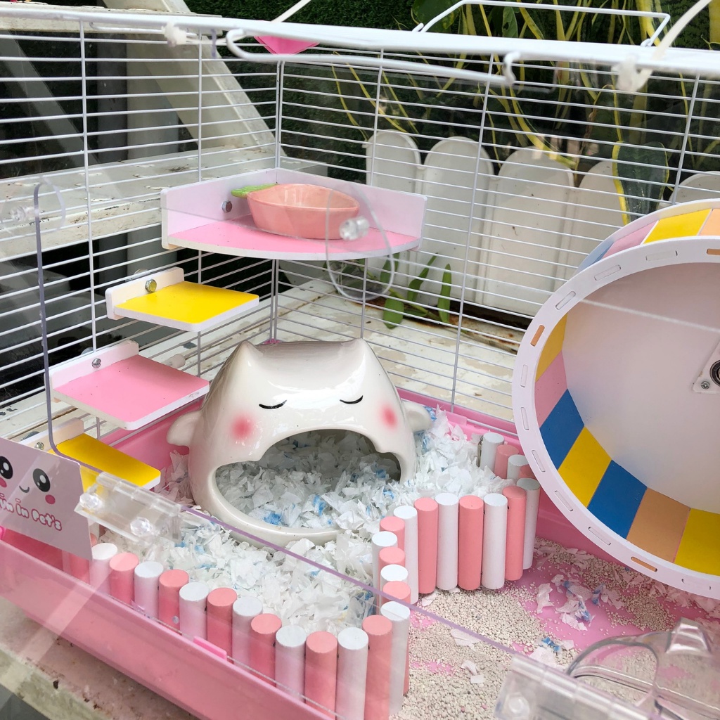 Nhà ngủ sứ hamster, THIÊN THẦN TRẮNG, dơi trắng siêu mát, dễ thương