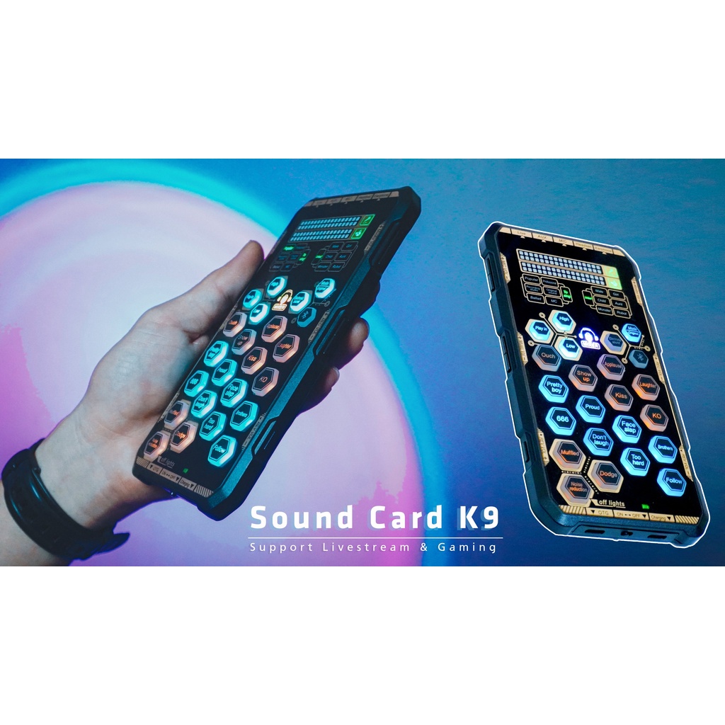 Sound Card K9 Mobile - Chơi game, Thu âm, Livestream, Karaoke online, pk đơn giản chỉ cần thêm tai nghe -Hỗ trợ Autotune