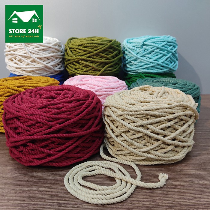 Mành treo tường macrame nghê thuật chất liệu sợi cotton xoắn, trang trí phòng ngủ, phòng khách, quán cafe I Store 24h