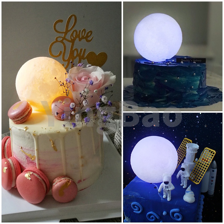 Đèn led Hình Mặt Trăng Dùng Trang Trí Bánh Kem Độc Đáo