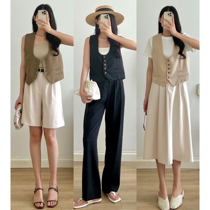 Áo gile vest 5 khuy gỗ 29_A0624