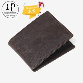 Ví Bóp Nam Da Bò Nhập Khẩu Italia Nhỏ Gọn Màu Đen HNP Nguyen Leather Crafted With Love