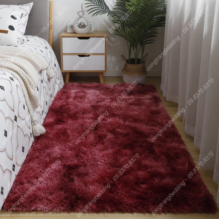 Thảm lót chân giường, Thảm Lông Trải Sàn trang trí phòng ngủ, phòng khách - Mặt sau chống trơn trượt ( Size 50cmx100cm)