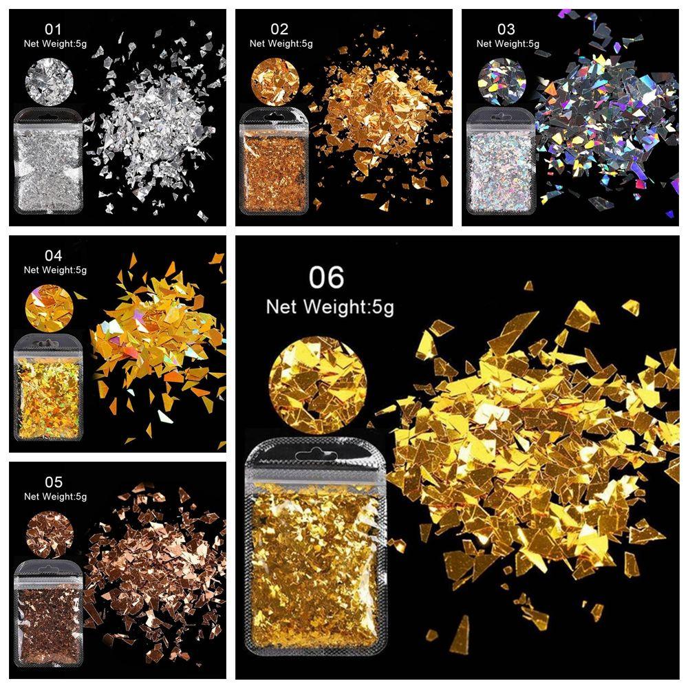 KAREN Nail Decoration|Flakes DIY Art Micro Laser Irregluar Nail Sequins New Manicure Decor 3D Nail Decoration Luminous Holographic Nail Art Glitter