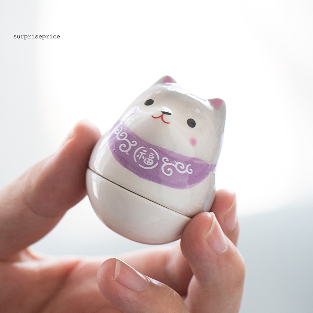 Đồ Chơi Lật Đật Bằng Gốm Mini Hình Chú Chó Dễ Thương Trang Trí Bàn Làm Việc