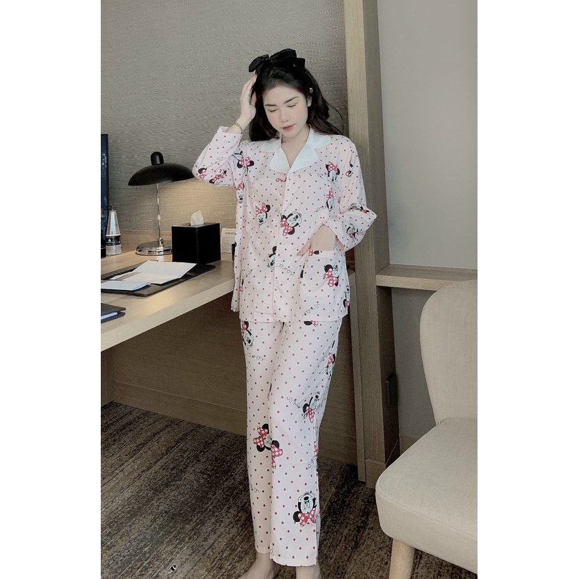 Bộ bầu thời trang Pijama Aidenshop đồ bộ đẹp dài tay sau sinh