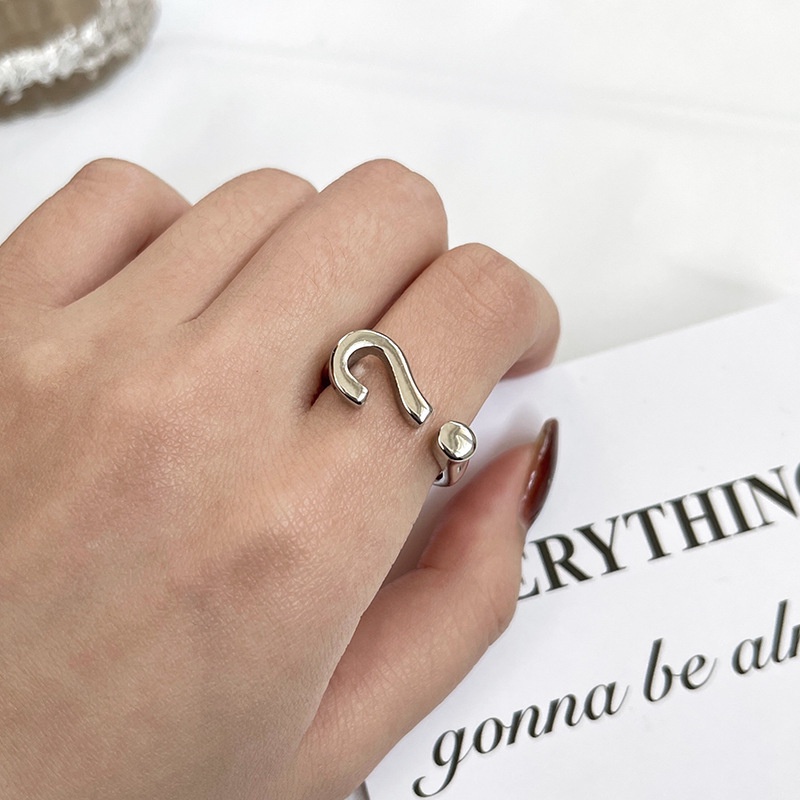 Nhẫn Đeo Tay Hình Dấu Hỏi Có Thể Điều Chỉnh Kích Thước Thời Trang Mùa Hè Cho Nam Và Nữ