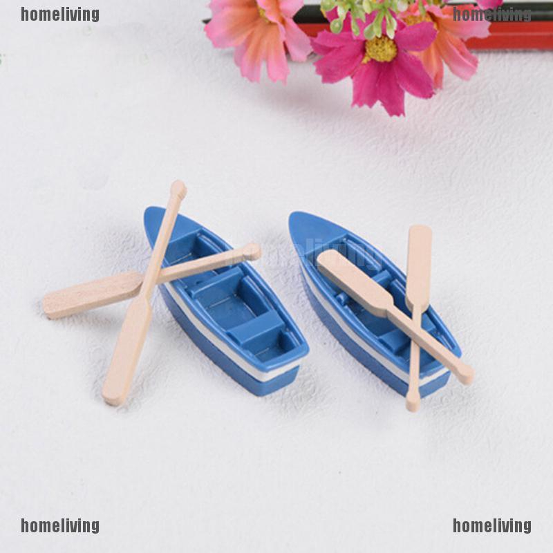 Set 2 Thuyền Mini Trang Trí Sân Vườn