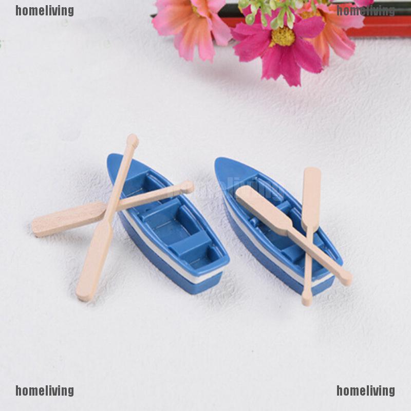 Set 2 Thuyền Mini Trang Trí Sân Vườn