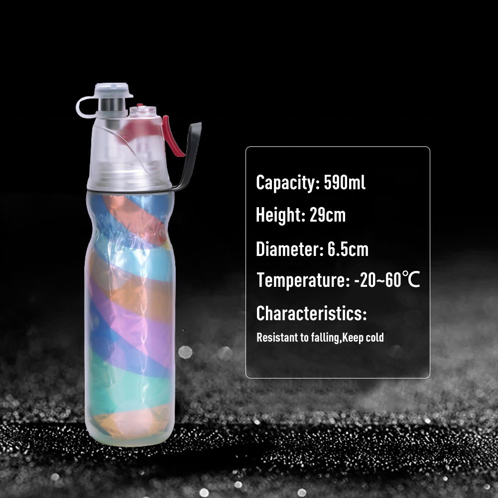 yumcute Sports Spraying water bottle|Drinking and Spraying Bottle for Humidification and Cooling (590ml) yumcute