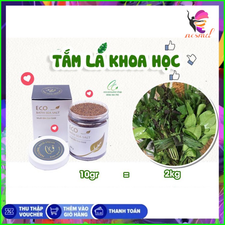 COMBO 2 MUỐI TẮM THẢO DƯỢC GOLD ECO 400G - AN TOÀN TUYỆT ĐỐI- LÀM SẠCH, KHÁNG KHUẨN, GIẢM MẨN NGỨA, RÔM SẢY, MỤN