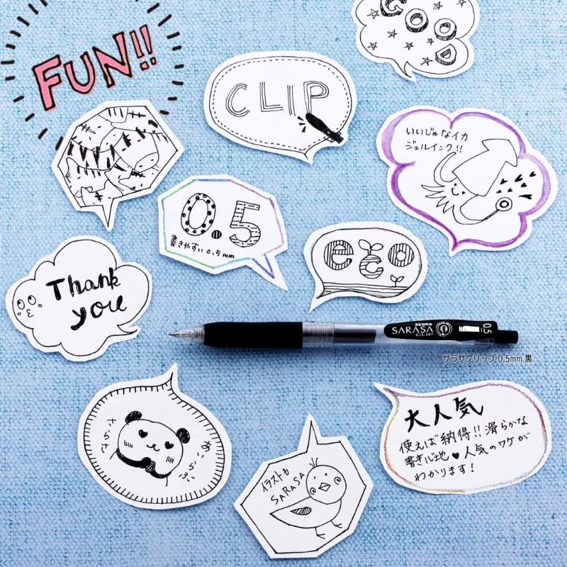 Bút Bi Gel Sarasa Clip màu đen nét 0.4/0.5/0.7, Japan