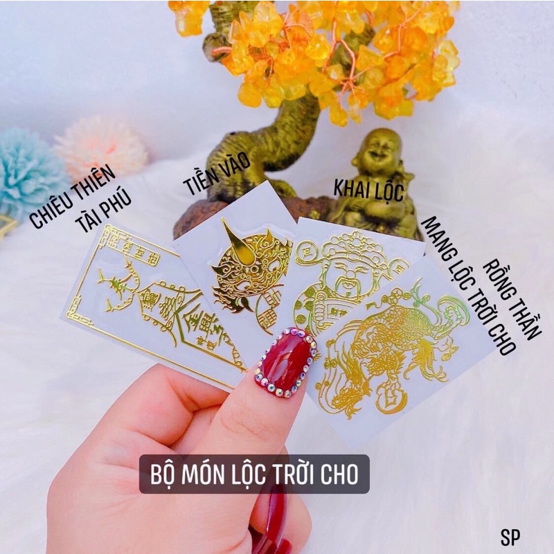 [Đã Thỉnh] Bộ Tứ Linh Phù Dán Điện Thoại May Mắn Tài Lộc Phong Thuỷ