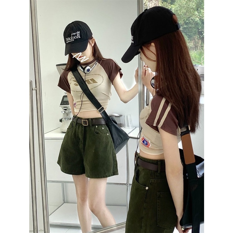 Quần Short Denim Mỏng Dáng Chữ A Lưng Cao Thời Trang Mùa Hè Hàn Quốc Mới 2022 Cho Nữ