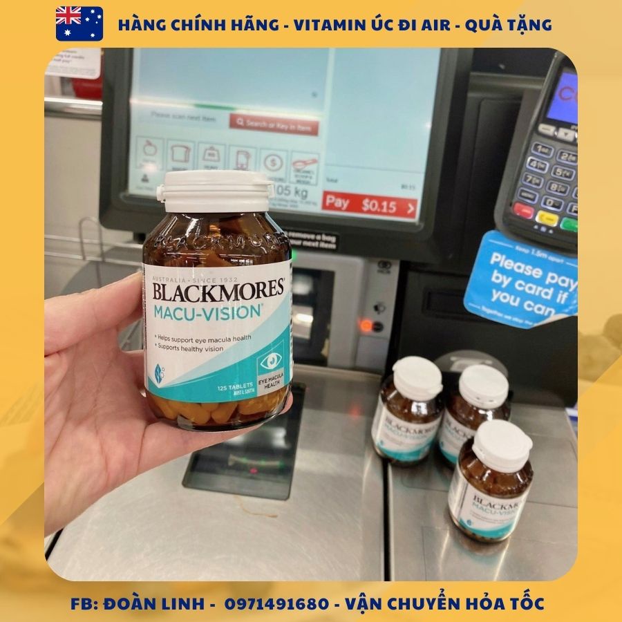 Viên uống bổ mắt tăng cường thị lực Blackmores Macu Vision, Macu Vision Plus, Lutein Defence, Hàng Chuẩn úc đi air