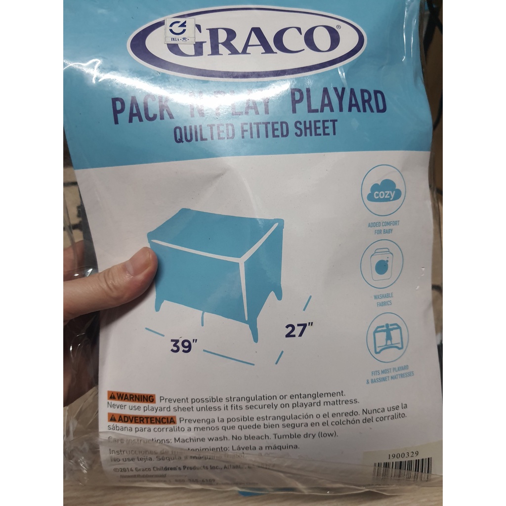 Ga trải Grarco, tấm trải, drap, tấm lót, tấm bảo vệ, ga chun chần bông cho nệm các loại cũi Graco