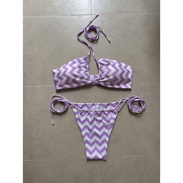 Jeune Bikini - Họa tiết kẻ tím