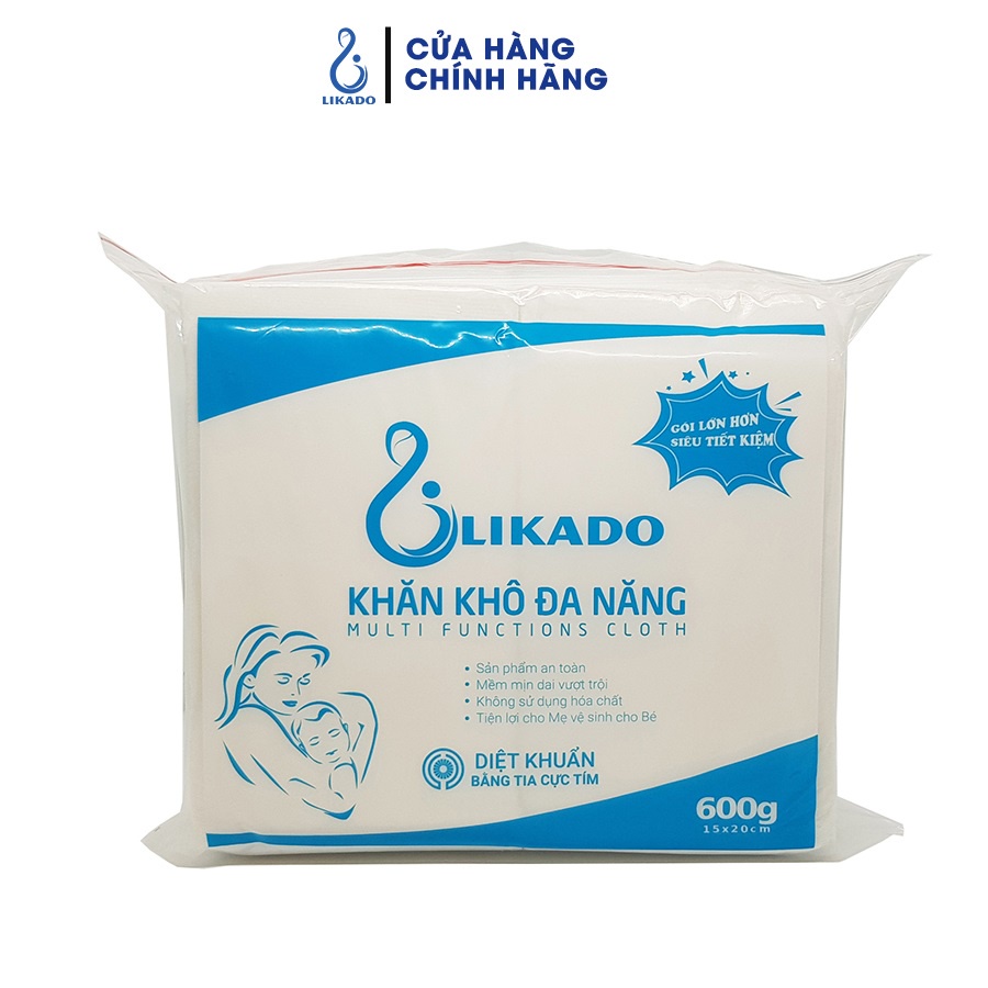 Khăn Khô Đa Năng Cho Bé Likado 600G (15X20) (600Gr)(Sp00304)