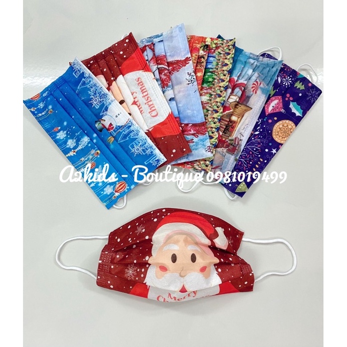 [Phiên Bản Giới Hạn - NOEL] Khẩu Trang Cao Cấp 4 Lớp Họa Tiết Giáng Sinh FASHION GARCOTEX MASK ISO 9001