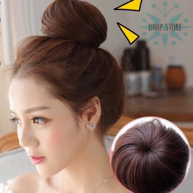 FREESHIP ĐƠN 99K_Tóc giả búi củ tỏi ( có ảnh thật )