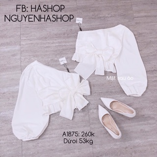Áo lệch vai nơ eo