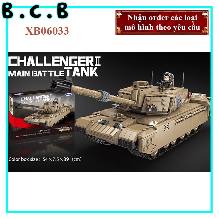 Mô Hình Xếp Hình Xe Tăng Challenger 2 Của Anh Đồ Chơi Lego Army Main Battle Tank British Challenger II XB06033