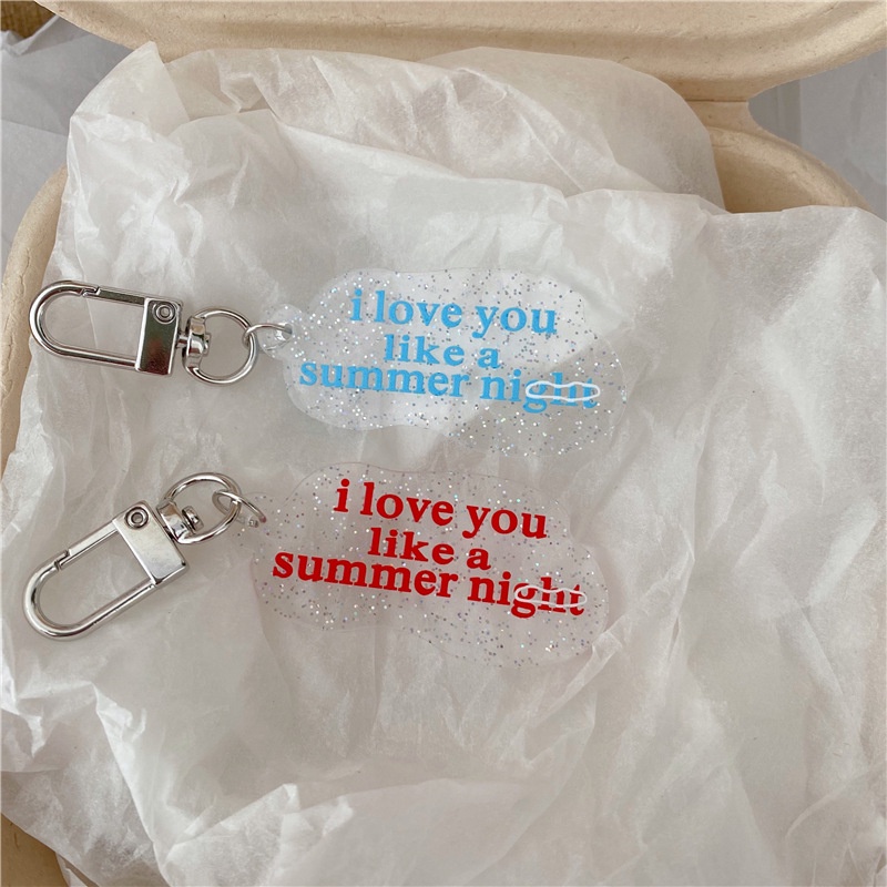 Móc Khóa Keyring Keychain Airpods Nhựa Cứng Summer Nights Đám Mây