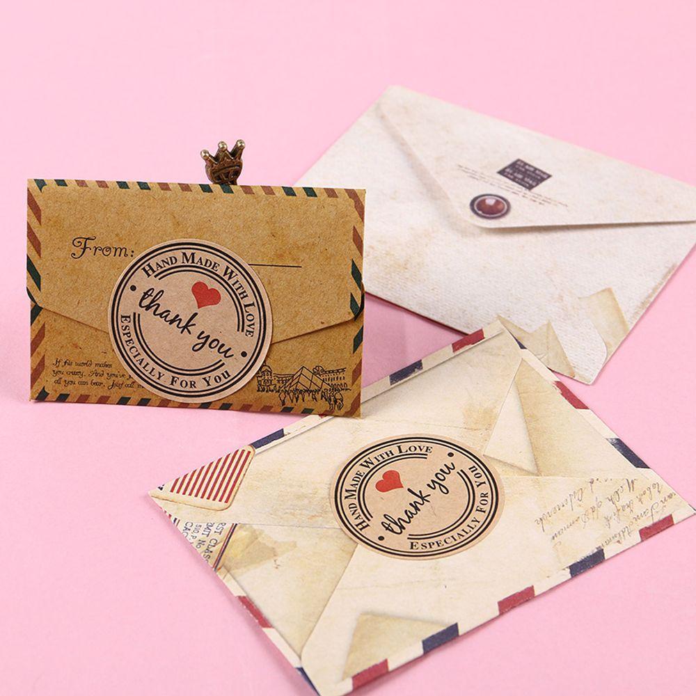 Set 10 Tấm Nhãn Dán Chữ Thank You Màu Đỏ Trang Trí Hộp Kẹo Thời Trang