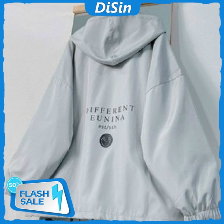 Áo Khoác Dù Nữ , Nón Rời , Mẫu Trơn Thiết Kế Đơn Giản , Khóa Kéo Tiện Lợi , Áo Form Rộng Dáng Suông Cực Thoải Mái