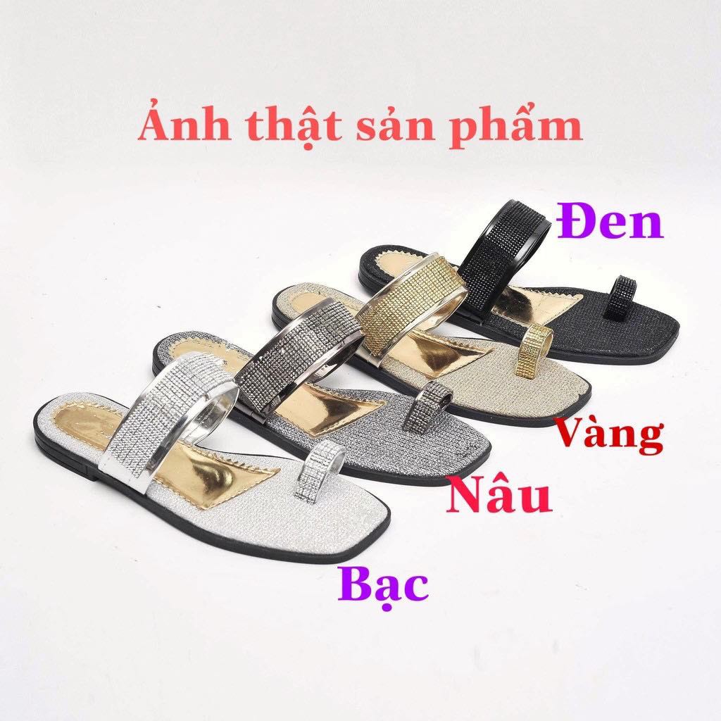 Dép xỏ ngón quai ngon phối kim tuyến-A129