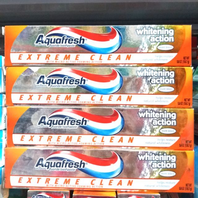 KEM ĐÁNH RĂNG AQUAFRESH WHITENING ACTION 158g của Mỹ