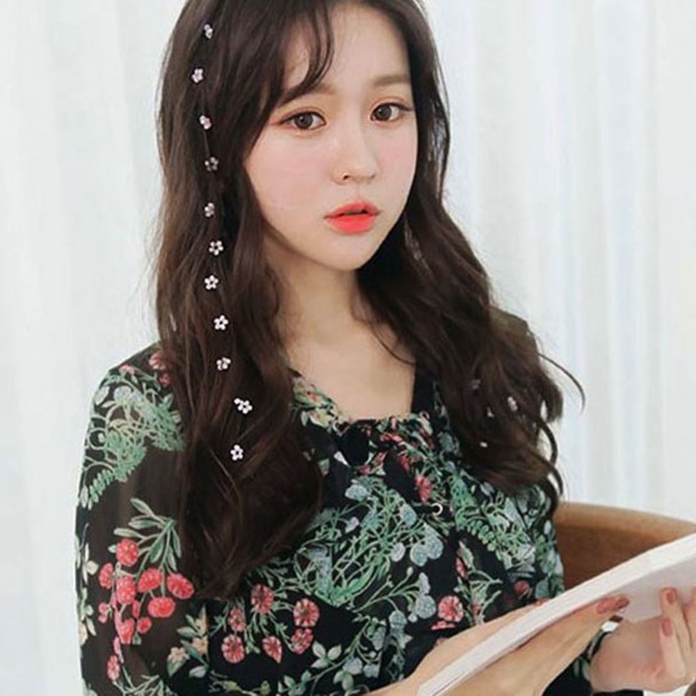 Kẹp tóc dáng dài đính họa tiết hình hoa giản dị cho nữ YOML