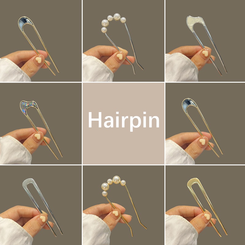 Kẹp tóc bằng kim loại thiết kế đơn giản phong cách thời trang