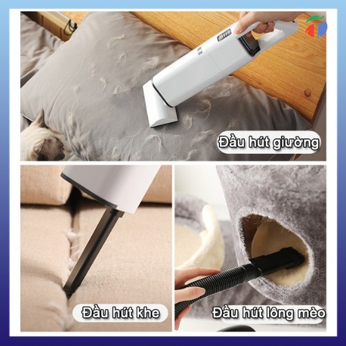 Máy hút bụi cầm tay công suất 12W | Máy hút bụi cầm tay mini lực hút 3500Pa siêu mạnh